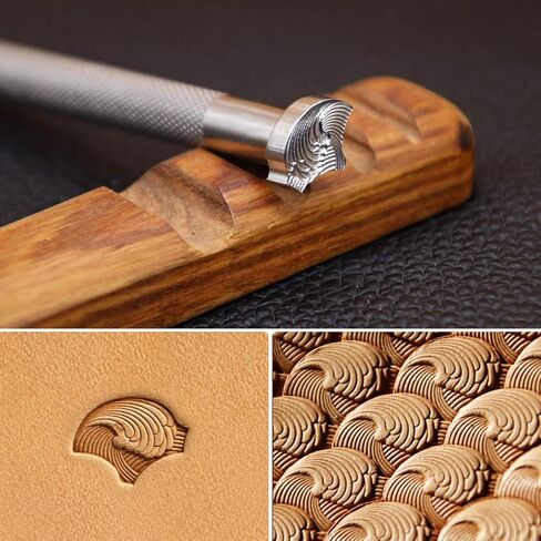 Geometric Leather Stamp 304 Steel Leather Tool Professional Leathercraft Stamping Tools for DIY Craft Working (Ocean Wave) in Kuwait