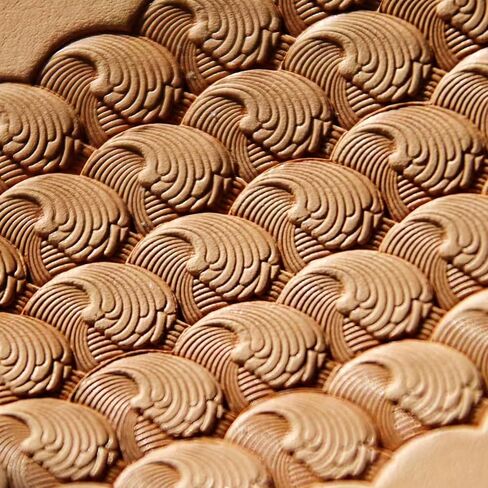 Geometric Leather Stamp 304 Steel Leather Tool Professional Leathercraft Stamping Tools for DIY Craft Working (Ocean Wave) in Kuwait