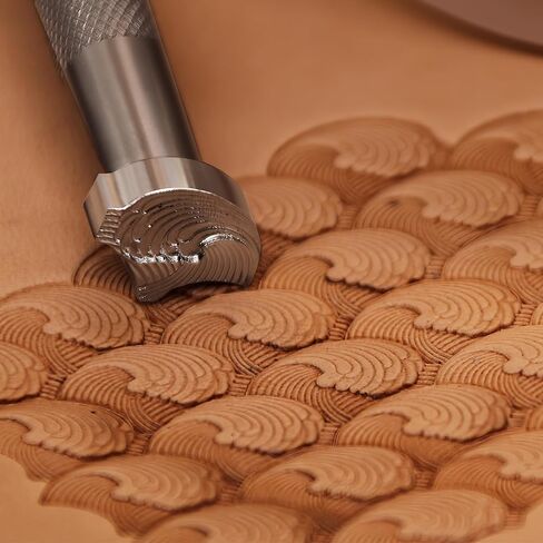 Geometric Leather Stamp 304 Steel Leather Tool Professional Leathercraft Stamping Tools for DIY Craft Working (Ocean Wave) in Kuwait