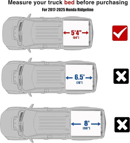 غطاء سرير شاحنة ناعم قابل للطي من Tonneau لسيارة Honda Ridgeline 2017-2025 متوافق مع سرير 5'4 بوصة (64 بوصة) in Kuwait