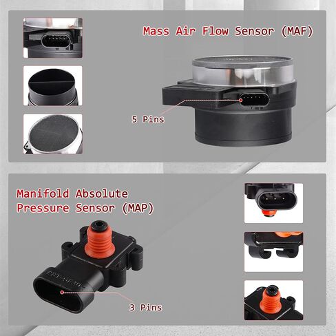 Mass Air Flow Sensor MAF Compatible with 1999-2002 Chevy Avalanche Silverado Suburban Tahoe, 2002 Cadillac Escalade, 2002 Escalade EXT, Replace 25318411 AF10043 25168491 in Saudi Arabia