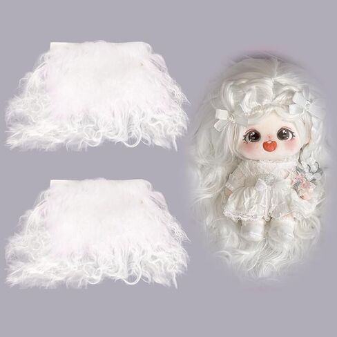 CHGCRAFT 2 Pcs Doll Hair Wefts for Making Doll Hair and Figurine Wigs Doll DIY Making Accessories for Doll DIY Wig Doll Making, White in Saudi Arabia