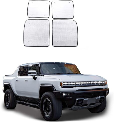 Yinanlutos Sunroof Sunshade Compatible with Hummer EV Pickup 2022-2025 Accessories Roof Window Shade Foldable Sunroof Shade Heat Block UV Reflector Reflective 4PCS (Silver) in Saudi Arabia