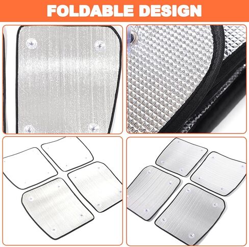 Yinanlutos Sunroof Sunshade Compatible with Hummer EV Pickup 2022-2025 Accessories Roof Window Shade Foldable Sunroof Shade Heat Block UV Reflector Reflective 4PCS (Silver) in Saudi Arabia