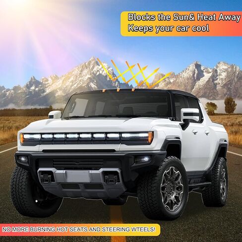 Yinanlutos Sunroof Sunshade Compatible with Hummer EV Pickup 2022-2025 Accessories Roof Window Shade Foldable Sunroof Shade Heat Block UV Reflector Reflective 4PCS (Silver) in Saudi Arabia