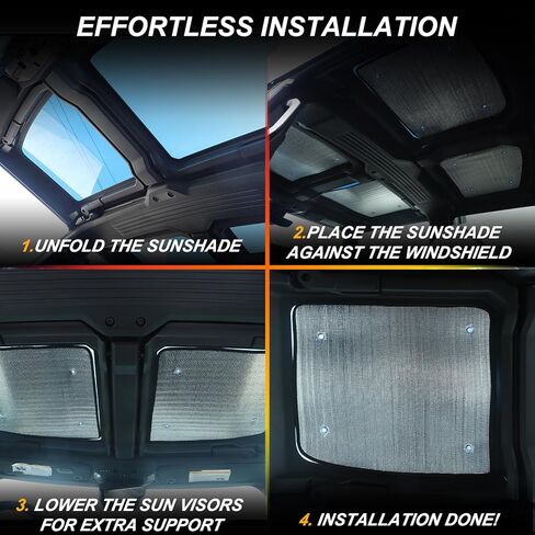 Yinanlutos Sunroof Sunshade Compatible with Hummer EV Pickup 2022-2025 Accessories Roof Window Shade Foldable Sunroof Shade Heat Block UV Reflector Reflective 4PCS (Silver) in Saudi Arabia