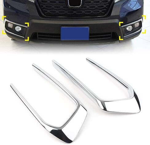 Cnkaka036 Car Front Bumper Fog Light Lamp Frame molding Trim Guard Cover for HONDA Passport 2019 2020 Chrome in Saudi Arabia