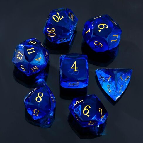 Resin DND Dice Set, 7 Pieces Handmade Sharp Edge Polyhedral Dice for Role Playing Game, Dice Accessory for D&D RPG Players and Starters d4 d6 d8 d10 d12 d20 with Gift Box (red) in Saudi Arabia