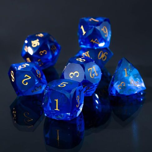 Resin DND Dice Set, 7 Pieces Handmade Sharp Edge Polyhedral Dice for Role Playing Game, Dice Accessory for D&D RPG Players and Starters d4 d6 d8 d10 d12 d20 with Gift Box (red) in Saudi Arabia