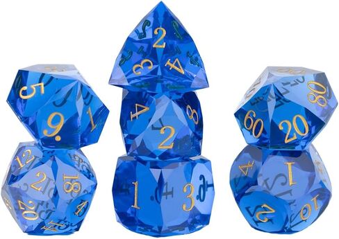 Resin DND Dice Set, 7 Pieces Handmade Sharp Edge Polyhedral Dice for Role Playing Game, Dice Accessory for D&D RPG Players and Starters d4 d6 d8 d10 d12 d20 with Gift Box (red) in Saudi Arabia
