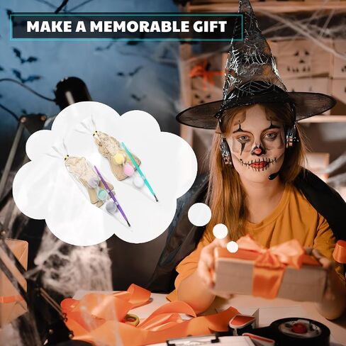 Honoson 24 Set Paint Your Own Witch and Princess Crafts DIY Wooden Painting Craft Kit Pink and Green Color Your Own Witch Princess for Birthday Gifts Party Favors in Saudi Arabia