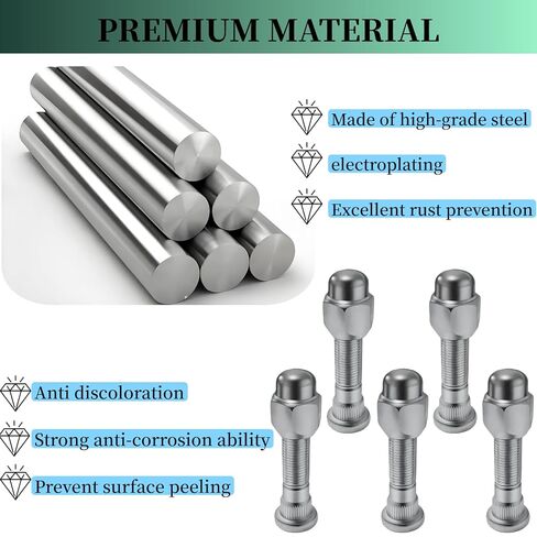 5 Sets M12-1.25 Wheel Stud Bolts 610-566 & Lug Nuts 28171A-J000 Compatible with Subaru Legacy, XV Crosstrek BRZ, Ascent Impreza, B9, Tribeca Forester WRX STI Outback Models in Saudi Arabia
