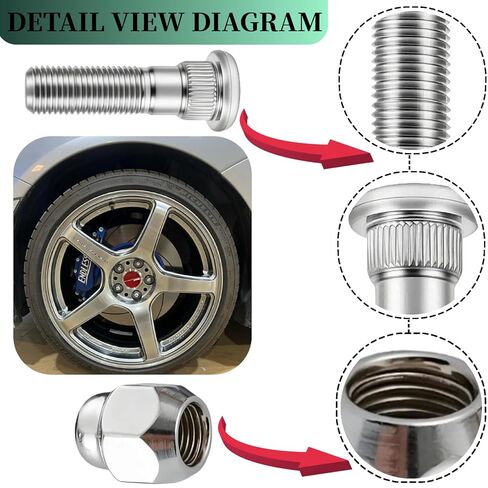 5 Sets M12-1.25 Wheel Stud Bolts 610-566 & Lug Nuts 28171A-J000 Compatible with Subaru Legacy, XV Crosstrek BRZ, Ascent Impreza, B9, Tribeca Forester WRX STI Outback Models in Saudi Arabia