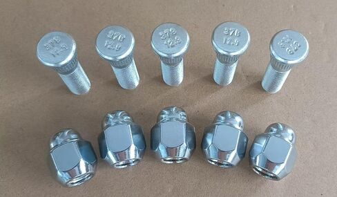 5 PCS Serrated Wheel Stud Bolts 610-378 M12-1.25 * 42mm, 14.35mm Knurl Bolt & Lug Nuts 611-114 Replacement for Infiniti Nissan Suzuki and More in Saudi Arabia