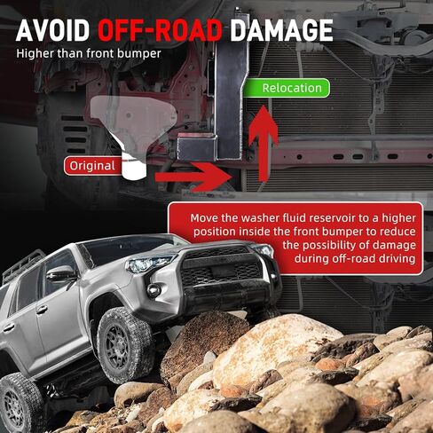 استبدال خزان سائل الغسالة من Bevinsee متوافق مع Toyota 4Runner 2014-2024، تم استبداله بألومنيوم 52103-35110 in Kuwait