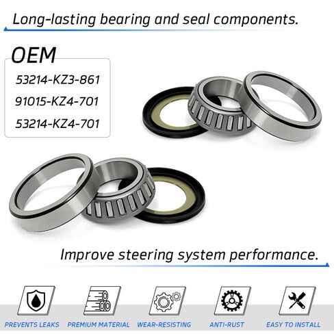 مجموعة تحمل وختم ساق التوجيه لـ CR250R CRF250R CRF450R 1992-2018 OEM #53214-KZ3-861 91015-KZ4-701 53214-KZ4-701 in Kuwait