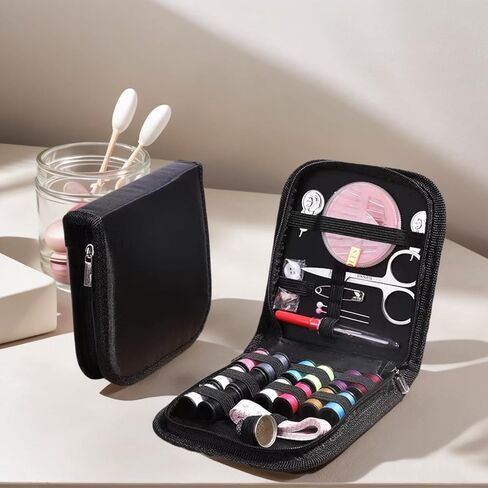 27 Piece Portable Sewing Kit with Case Compact Sewing Supplies for Home Travel Emergency Repairs Ideal for Adults in Saudi Arabia