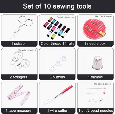 27 Piece Portable Sewing Kit with Case Compact Sewing Supplies for Home Travel Emergency Repairs Ideal for Adults in Saudi Arabia
