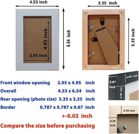 ZXT-parts 3.5x5 Picture Frames Brown Photo Frame. Solid Wood, Plastic Panel, The Tabletop or The Wall. in Kuwait