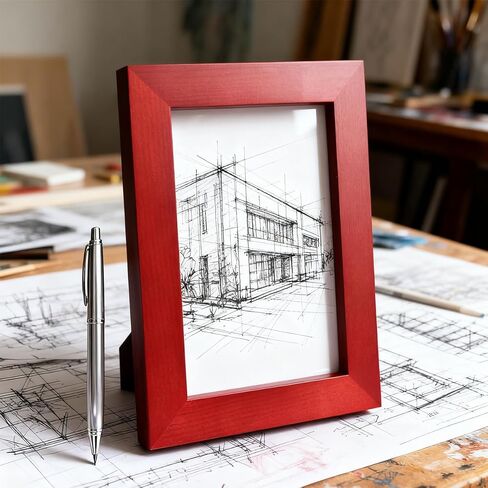ZXT-parts 3.5x5 Picture Frames Brown Photo Frame. Solid Wood, Plastic Panel, The Tabletop or The Wall. in Saudi Arabia