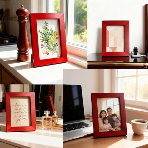 ZXT-parts 3.5x5 Picture Frames Brown Photo Frame. Solid Wood, Plastic Panel, The Tabletop or The Wall. in Saudi Arabia
