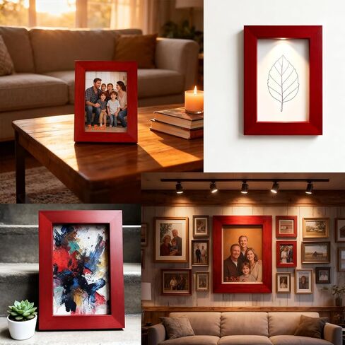 ZXT-parts 3.5x5 Picture Frames Brown Photo Frame. Solid Wood, Plastic Panel, The Tabletop or The Wall. in Saudi Arabia