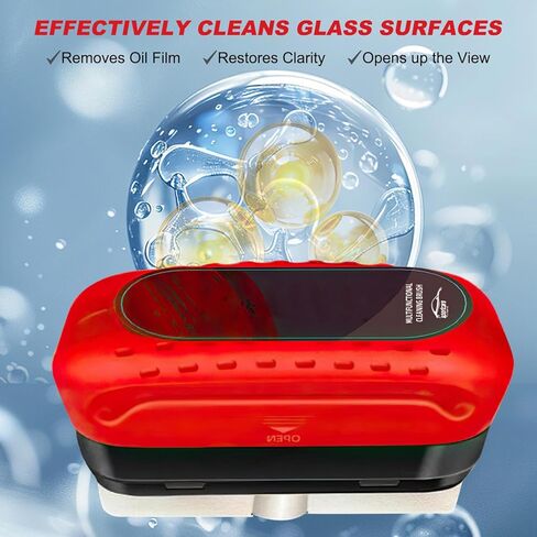 Oil-Free Car Glass Brushes, Upgrade 2.0 Clear Vision Glass Cleaner, Oil Film Cleaning Brush for Automotive Windows, Clearvision Cars Windshield Cleaner Tool (1set) (1, Red) in Kuwait