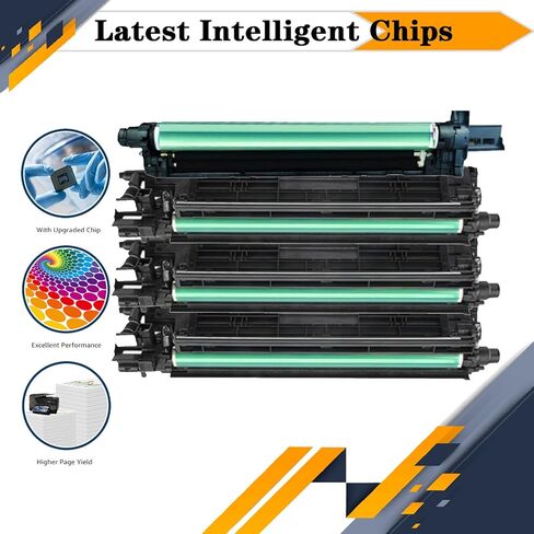 مجموعة أسطوانة التصوير ADC-225 ADC225، متوافقة مع طابعات Aurora ADC265S ADC225 [حجم طباعة عالي مع شريحة] أسود*2 in Kuwait