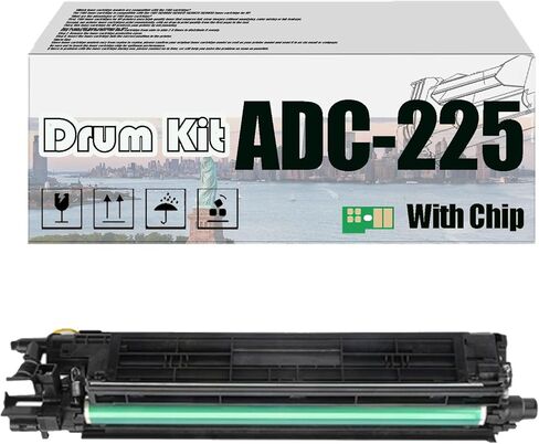 مجموعة أسطوانة التصوير ADC-225 ADC225، متوافقة مع طابعات Aurora ADC265S ADC225 [حجم طباعة عالي مع شريحة] أسود*2 in Kuwait