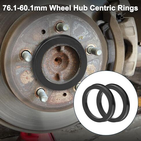 Car Wheel Hub Centric Rings Durable Wheels Center Shaft Shock Absorbing Hubrings Black 4 Pcs OD 76.1mm to ID 60.1mm Polycarbonate in Saudi Arabia