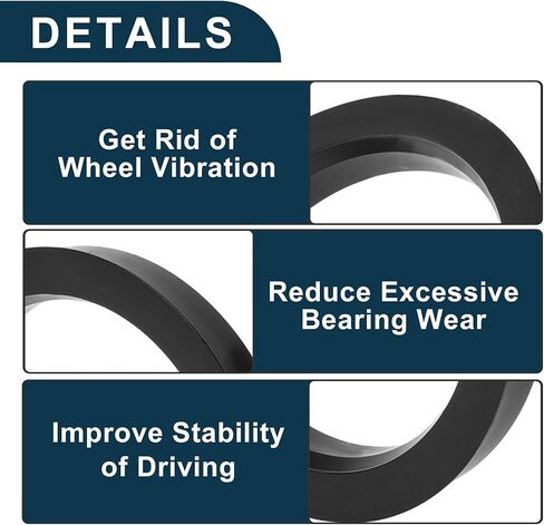Car Wheel Hub Centric Rings Durable Wheels Center Shaft Shock Absorbing Hubrings Black 4 Pcs OD 76.1mm to ID 60.1mm Polycarbonate in Saudi Arabia