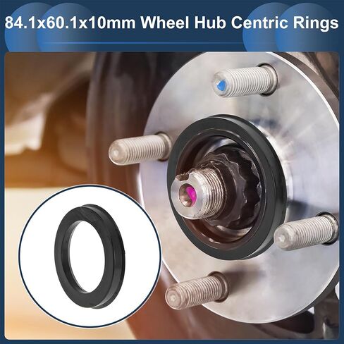84.1mm to 60.1mm Car Wheel Hub Centric Rings Black Polycarbonate Wheels Center Shaft Shock Absorbing Hubrings 4 Pcs in Kuwait