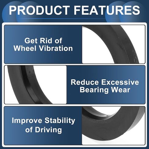 84.1mm to 60.1mm Car Wheel Hub Centric Rings Black Polycarbonate Wheels Center Shaft Shock Absorbing Hubrings 4 Pcs in Kuwait