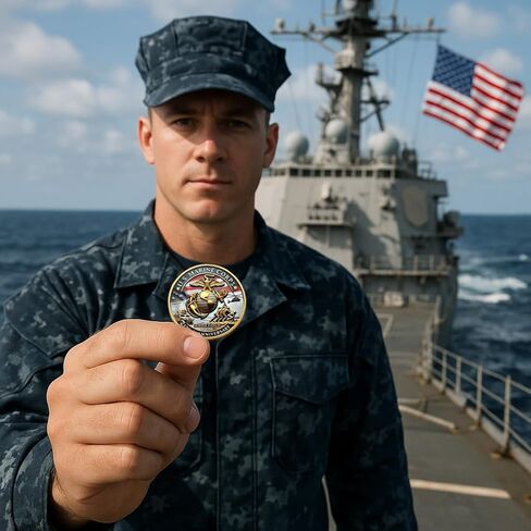 عملة تحدي الذكرى السنوية الـ 250 لمشاة البحرية الأمريكية على الوجهين - عملة تذكارية لقوات مشاة البحرية مقاس 1.57 بوصة، هدية قابلة للتحصيل للداعمين العسكريين، وشاشات عرض وطنية (عملة الذكرى السنوية الـ 250 للبحرية - أ) in Kuwait