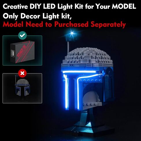 طقم الإضاءة متوافق مع Lego 75408 Jango Fett Helmet - لا يوجد نموذج فقط، ملحقات إضاءة LED متوافقة مع Lego 75408 (الإصدار القياسي) in Saudi Arabia