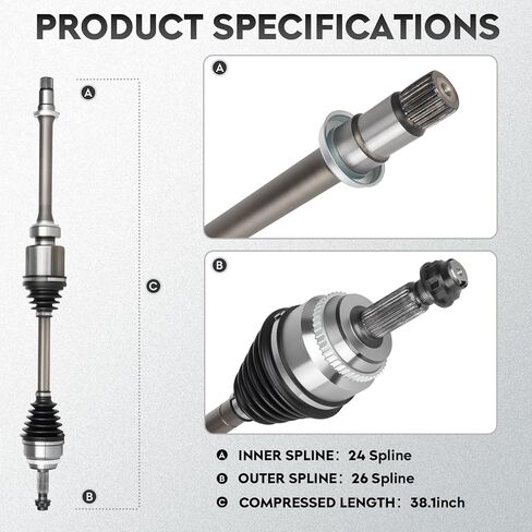 NEW Front Right CV Axle Passenger Side Shaft Assembly fits for Toyota Camry 2002 2003 2004 2005 2006 2007 2008 2009 2.4L, for Highlander 2001-2007 2.4L FWD, for Solara 2004-2008 2.4L, for 66-5247 in Saudi Arabia