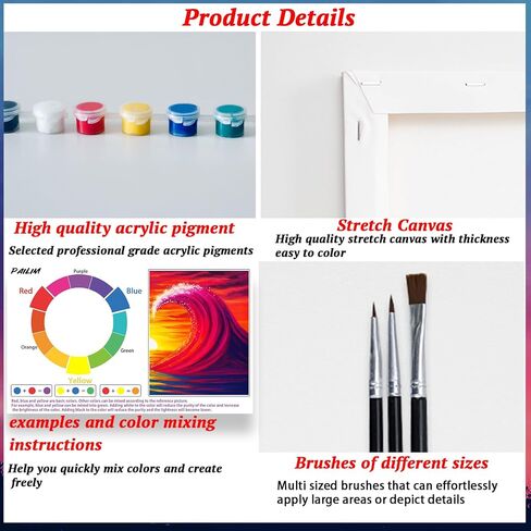 PAILIM 2 Pack Sip and Paint Kit for Adults Couples Painting Kit Pre Drawn Canvas to Paint at Home Date Night Party Favor Supplies Art Painting Set Couples Activity 8x10 Sea Wave in Saudi Arabia
