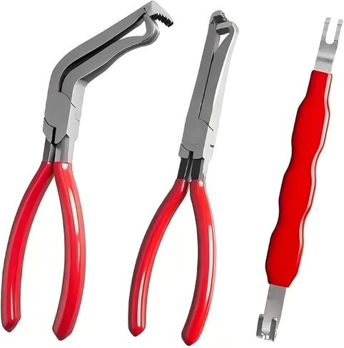 3PCS Electrical Disconnect Pliers for Cars, Electrical Connector Separator Tool, Rapid Electrical Plug Disconnect Set, Automotive System Removal Tool (Red) in Saudi Arabia