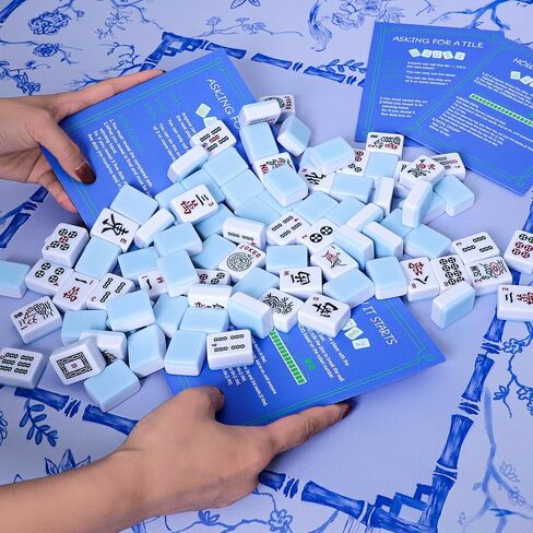 4 Pcs Printed Mahjong Tile Mixers (Shufflers) with Instructions, Mahjong Accessories for Mahjong Lovers in Saudi Arabia