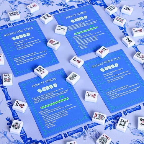 4 Pcs Printed Mahjong Tile Mixers (Shufflers) with Instructions, Mahjong Accessories for Mahjong Lovers in Saudi Arabia
