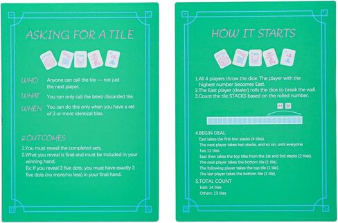 4 Pcs Printed Mahjong Tile Mixers (Shufflers) with Instructions, Mahjong Accessories for Mahjong Lovers in Saudi Arabia