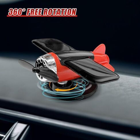 YoRise Rotating Airplane Car Dashboard Decorations, Solar Power Car Decorations for Relieves Fatigue, Quiet-Rotation Airplane Dashboard Decorations for Vehicle, Office, Home (Silver) in Saudi Arabia
