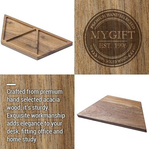 MyGift Modern Premium Clear Acrylic Desktop Pen Pencil Cup, Transparent Rectangular Office Desk Stationery Supplies Storage Organizer Holder, Set of 3 in Kuwait