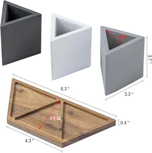 MyGift Modern Premium Clear Acrylic Desktop Pen Pencil Cup, Transparent Rectangular Office Desk Stationery Supplies Storage Organizer Holder, Set of 3 in Kuwait