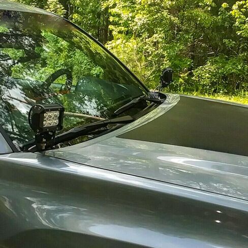 WeiSen Hood Hinge Mounting Brackets, Left & Right Side Ditch Light Mount Bracket for Auxiliary Off Road LED Work Light Pods Compatible with 2003-2009 Toyota 4Runner 4th Gen in Kuwait