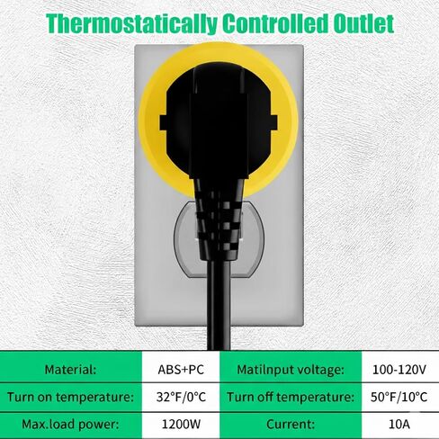 Thermostatically Controlled Outlet - On at 32°F/Off at 50 °F, Thermostat Plug Outlet, No Need to Close Manually, for Chicken Water Coop Heater Heated Water Bowl Bird Bath Deicer Roof Cable (4 Pcs) in Kuwait