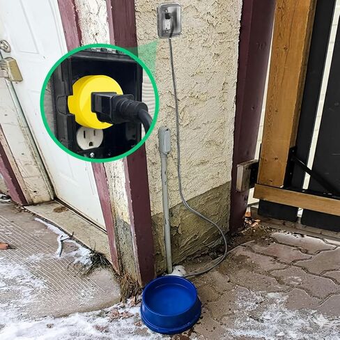 Thermostatically Controlled Outlet - On at 32°F/Off at 50 °F, Thermostat Plug Outlet, No Need to Close Manually, for Chicken Water Coop Heater Heated Water Bowl Bird Bath Deicer Roof Cable (4 Pcs) in Kuwait