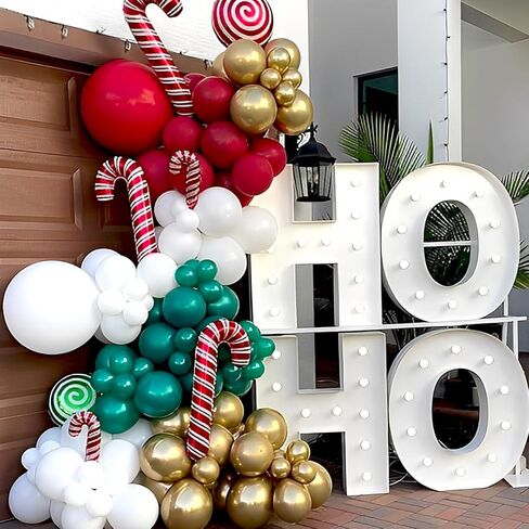 Christmas Balloons Red and Green Balloons, 50Pcs Christmas party Balloon 12 Inch Green Red Gold White Latex Balloons for New Year Merry Christma Birthday Party Decorations in Saudi Arabia