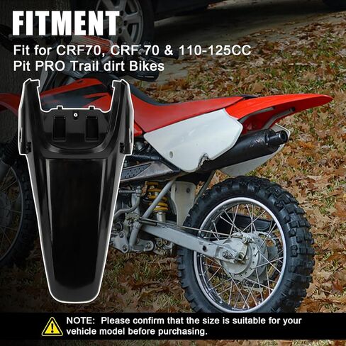 PSLER Motorcycle Rear Mudguard - CRF70 Body Mudguard Kit for CRF70 Style 110 125CC Pit PRO Trail Dirt Bikes, Moto Splash Guard, Black in Saudi Arabia