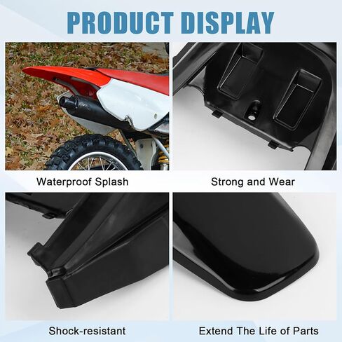 PSLER Motorcycle Rear Mudguard - CRF70 Body Mudguard Kit for CRF70 Style 110 125CC Pit PRO Trail Dirt Bikes, Moto Splash Guard, Black in Saudi Arabia
